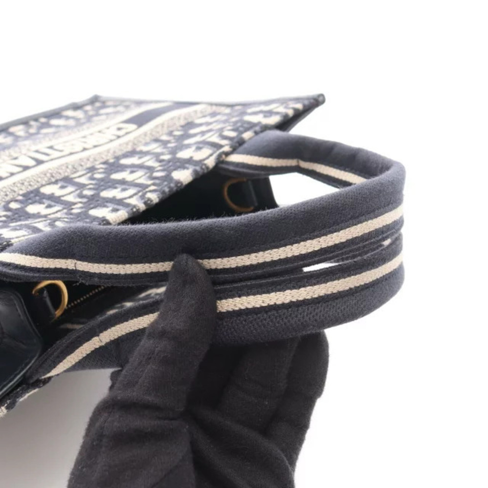 Dior BOOK TOTE Oblique Bag Canvas Leather Navy Blue - Picture 6 of 7